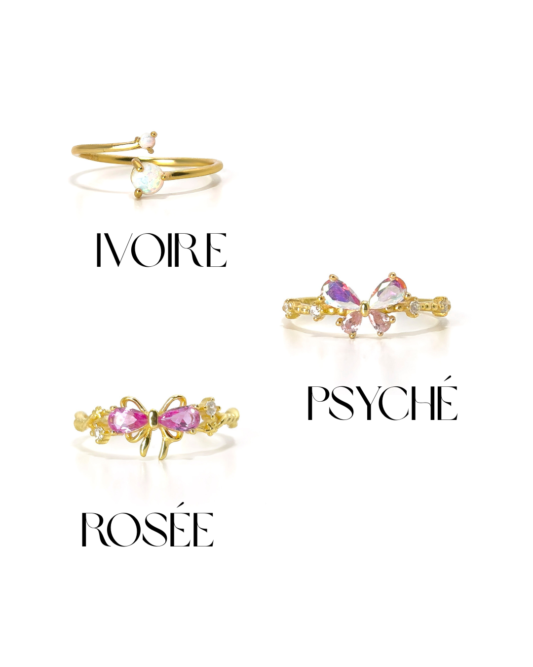 Trio Oriane - Bagues en Argent 925